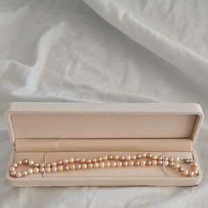 Cream and Pink Freshwater Pearl Necklace